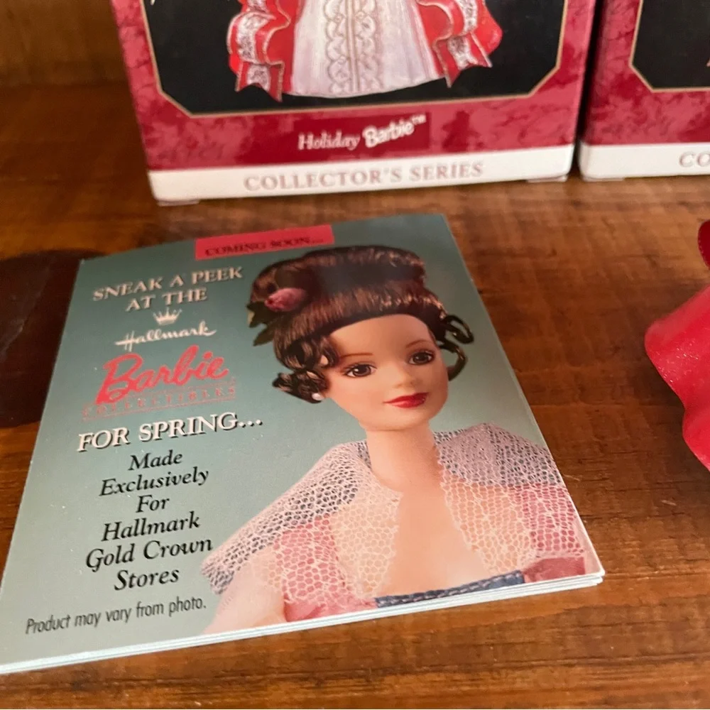 Lot Of 4 Holiday Barbie Hallmark Christmas Ornaments 1997 #5 NEW NEVER DISPLAYED